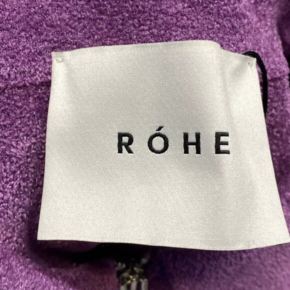 NEW ROHE Womens Sweater Purple Size 4 Innez Velour Quater Zip Pullover - Picture 5 of 10